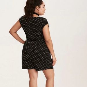 Black Romper with White Polka Dots